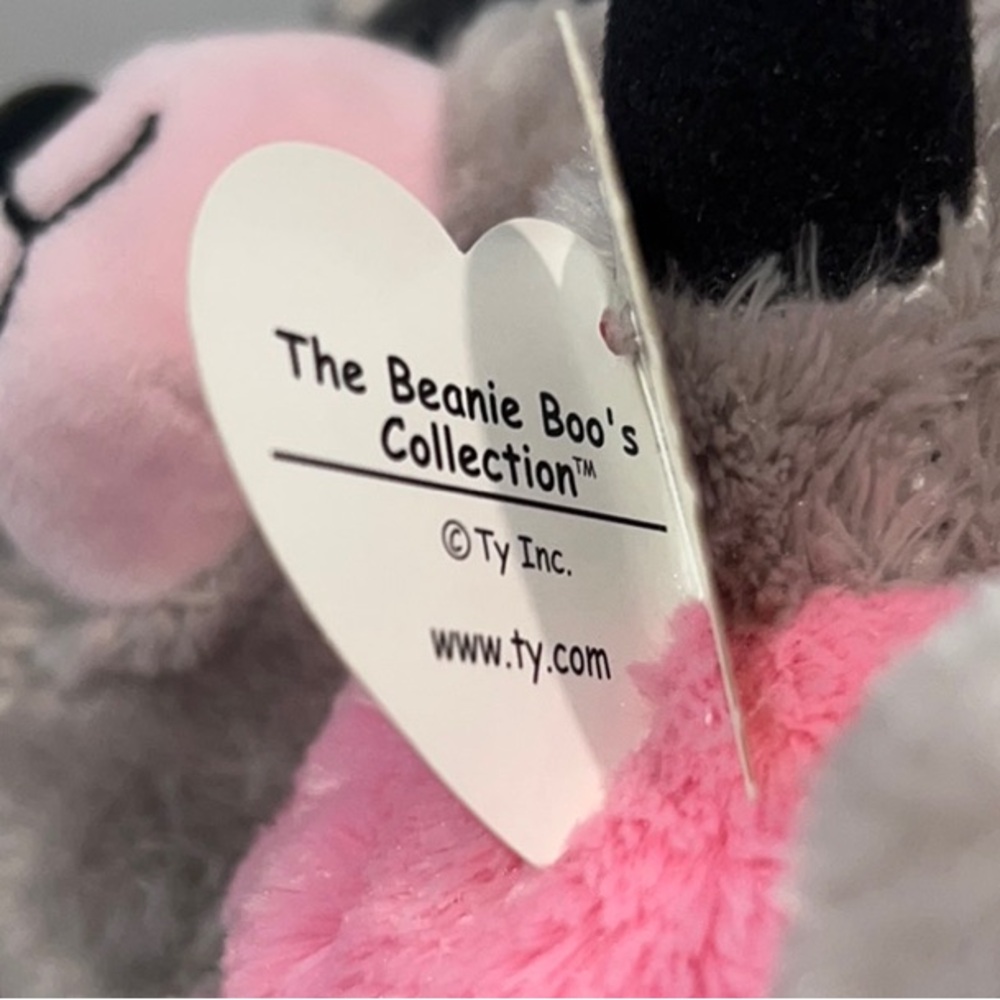 Ty Pink and Gray Raccoon Plush Toy - Picture 11 of 11